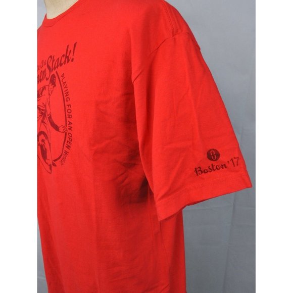 Open Stack Boston 2017 Baseball Volcom Retro T-Shirt XL Mens Red Cloud Computing - Picture 5 of 7